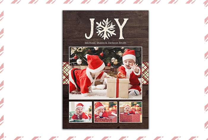 Babies dressed as Santa in Christmas card