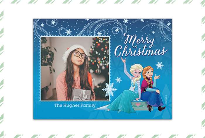 young girl on Christmas card