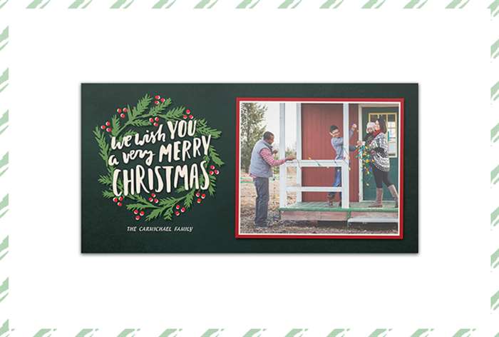 Family with baby on Christmas card