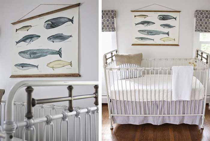 Fish wall art in baby nursery.