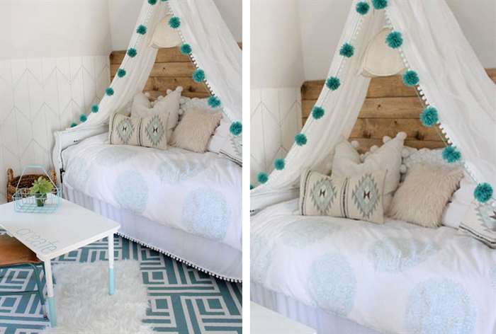 Southwest style bed with canopy.