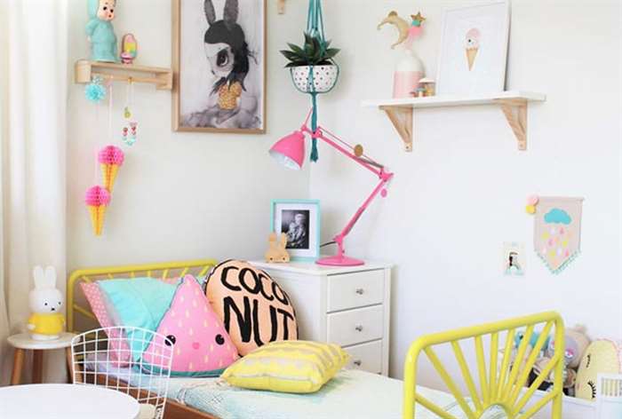 Colorful little girls room decor.