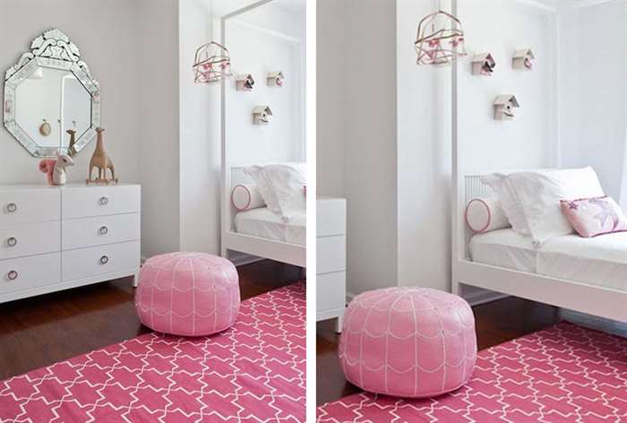 Pink girls bedroom decor.