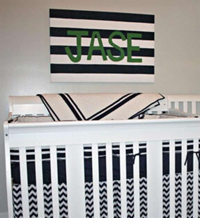 Black and white themed nursery.