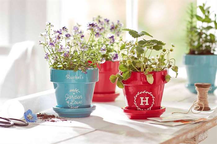 mothers day gift ideas monogram planters