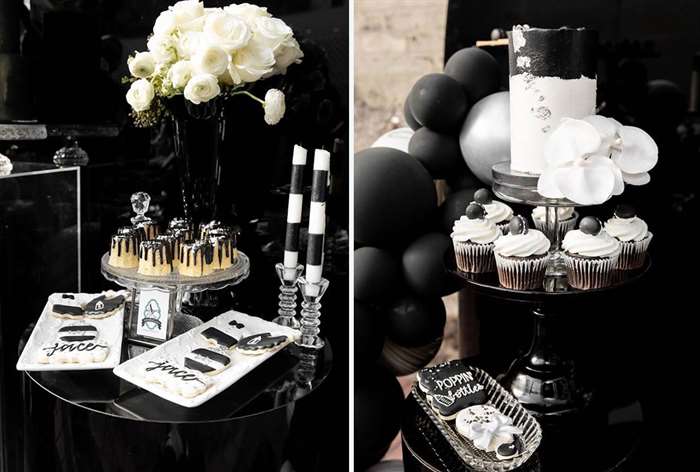 baby shower food black white