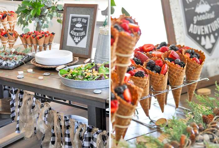 baby shower food fruit waffle cones