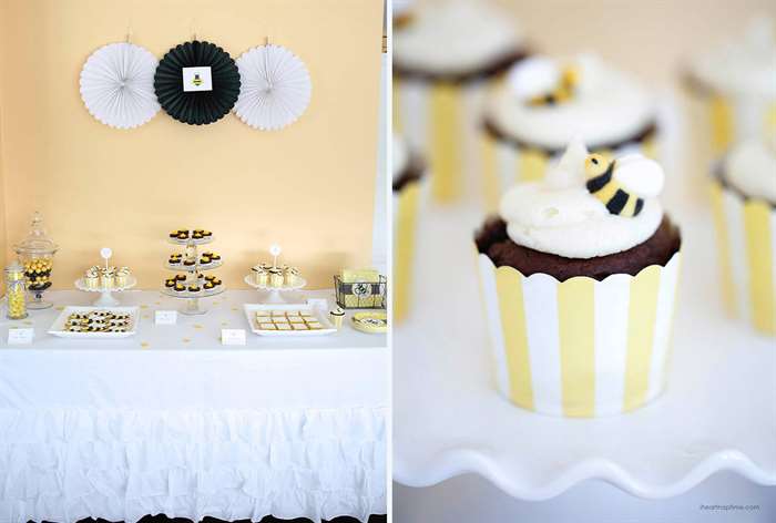 baby shower food bee cupcakes