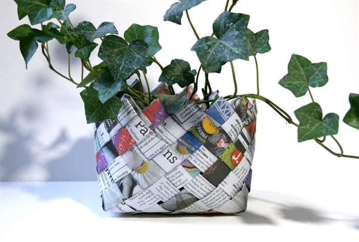 gifts for everyone recycled newspaper basket