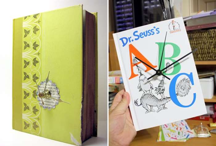 gifts for readers upcycle book clocks