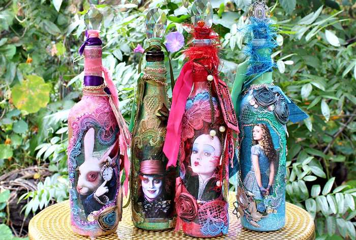 gifts for readers mixed media decorated bottles