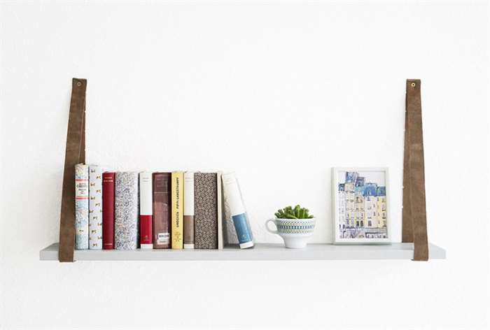 gifts for readers leather belt floating shelf