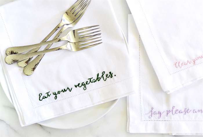 housewarming gift ideas embroidered napkins