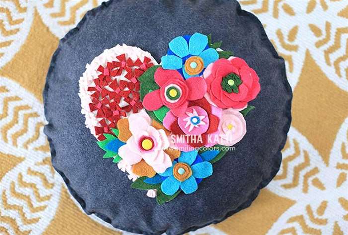 housewarming gift ideas flower cushion