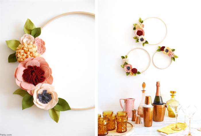 housewarming gift ideas felt flower wreath