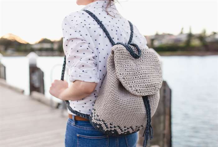 traveler gift crochet backpack