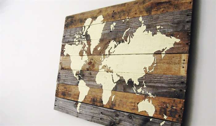 fathers day gift Pallet Board World Map