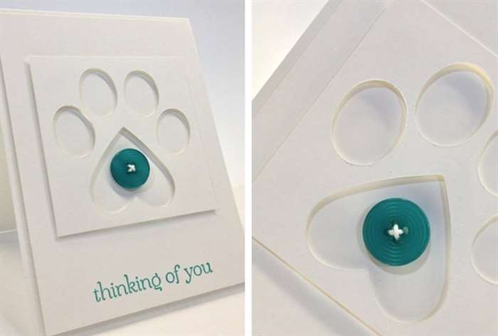 diy card with paw print