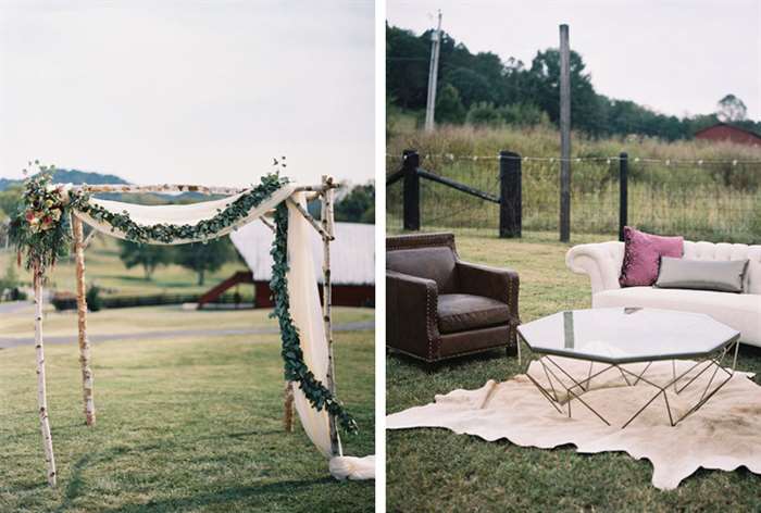 barn wedding ideas outdoor couch table