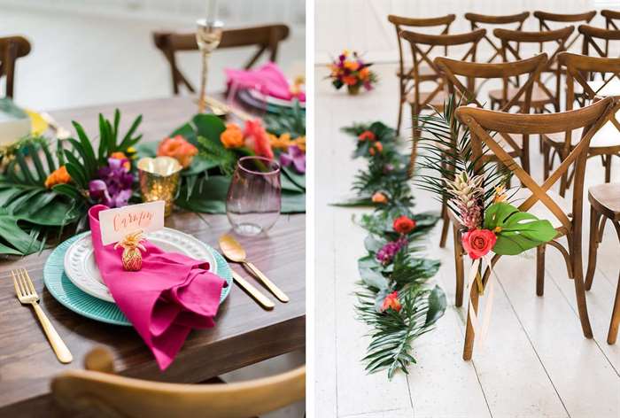 barn wedding ideas purple napkin plate