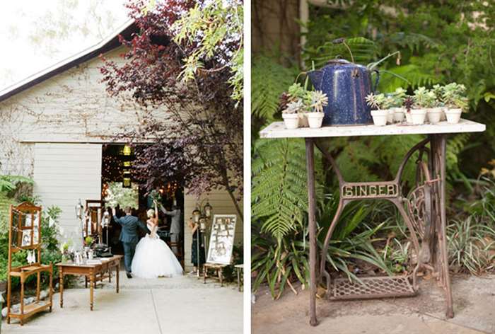 barn wedding ideas sewing machine