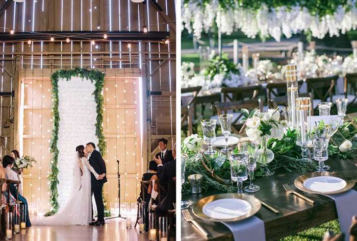 barn wedding ideas wedding green table