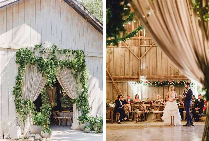 barn wedding ideas barn curtain door