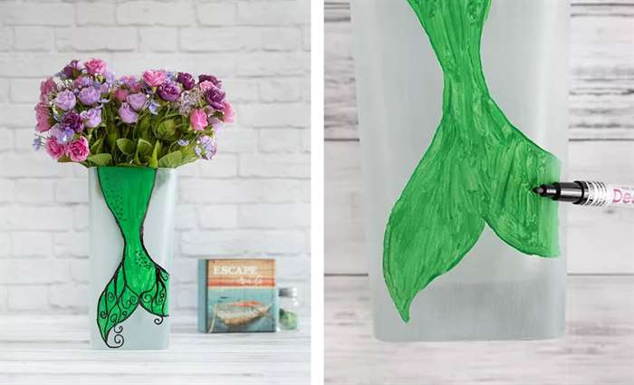 Frosted Mermaid Vase