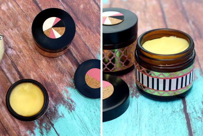 yellow muscle salve in a colorful jar