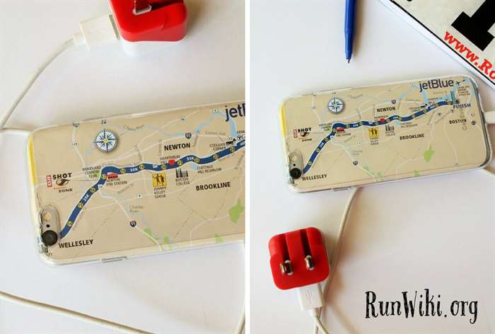 phone case with marathon map design