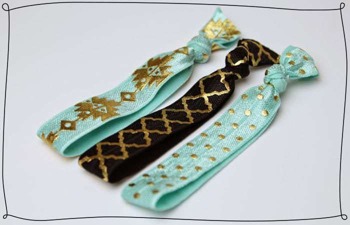 elastic hair ties with designs