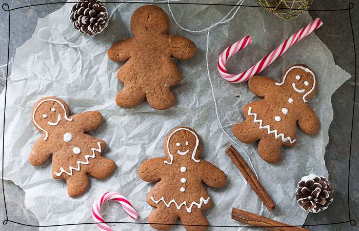 gingerbread men on parchment paper