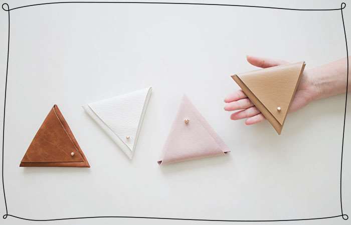 leather triangle pouches in many colors