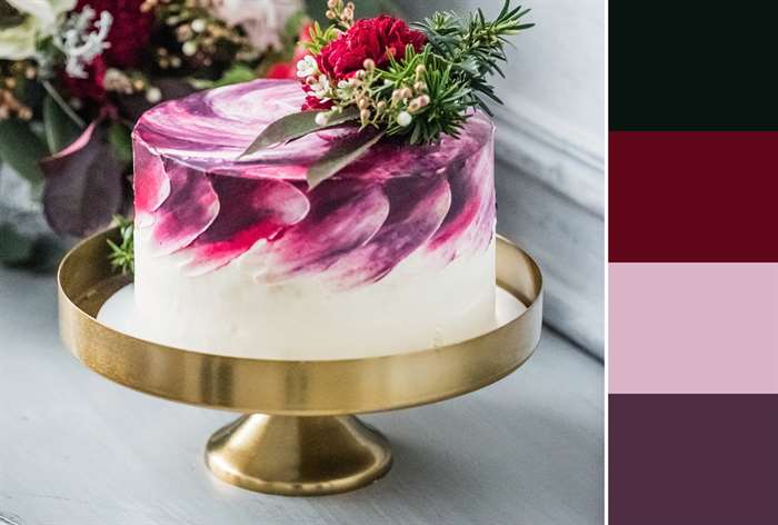 purple wedding cake