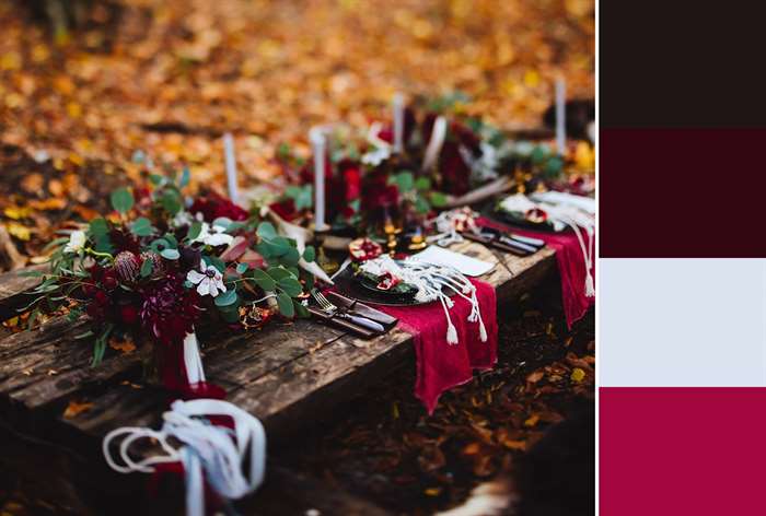 dark wooden table with florals