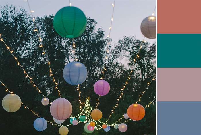 bright hanging lanterns