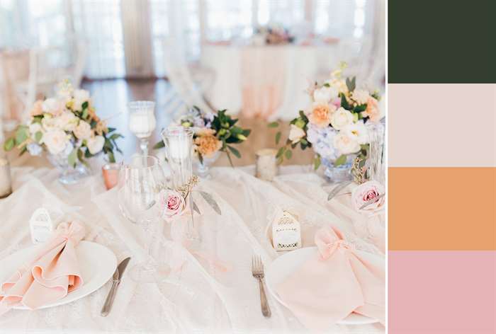 peach wedding decor