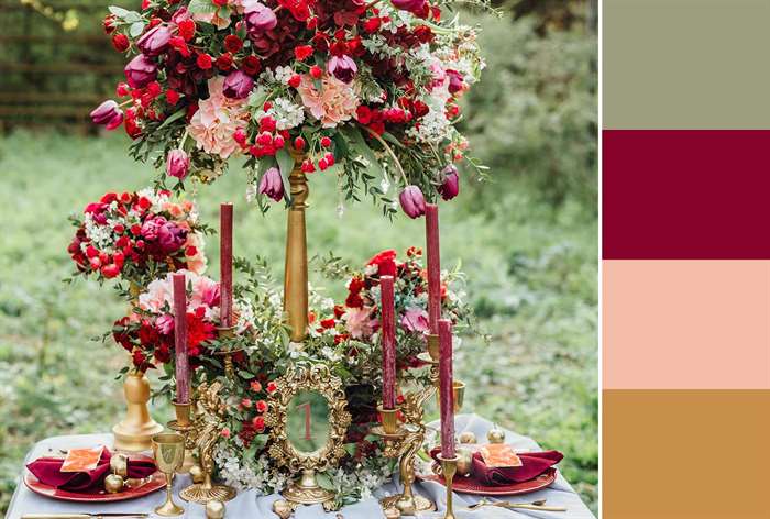 red and green centerpiece