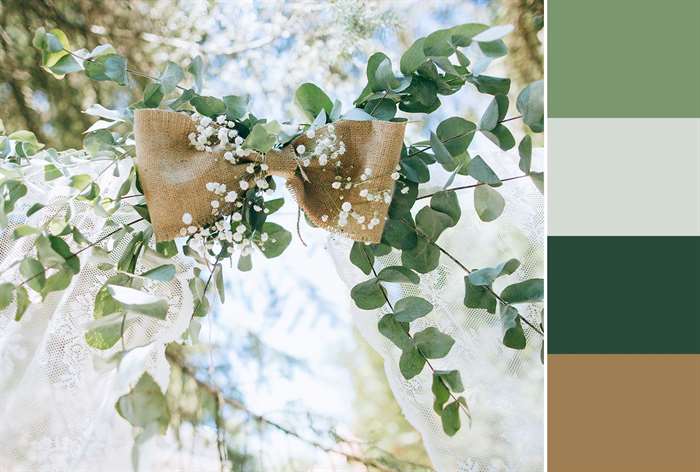 burlap and green wedding