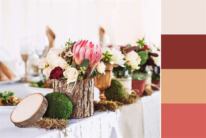 vintage wood centerpiece