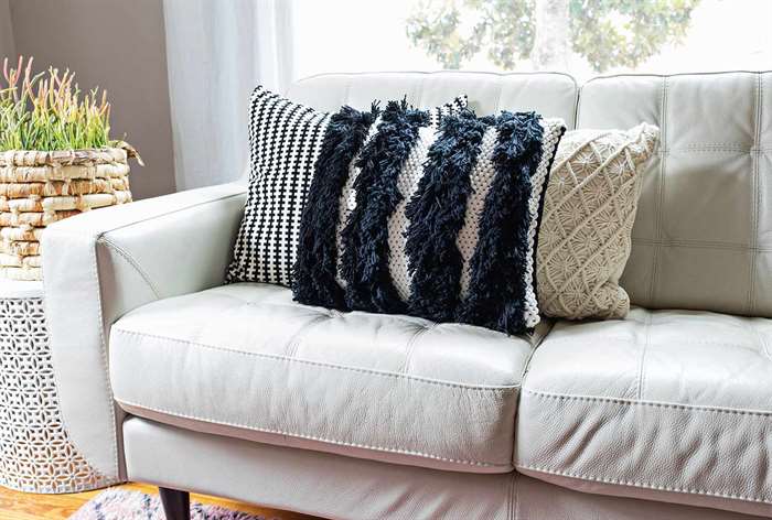 apartment living room ideas weaving pillow