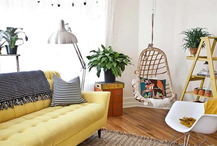 apartment living room ideas hanging chair