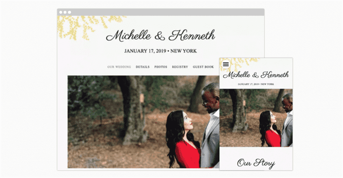 the not wedding website screenshot