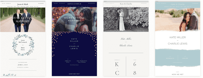 zola wedding website screenshot