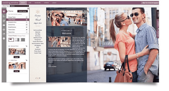 Wedding Window wedding website screenshot and example.