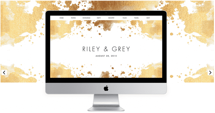 Riley & Grey wedding website screenshot and example.