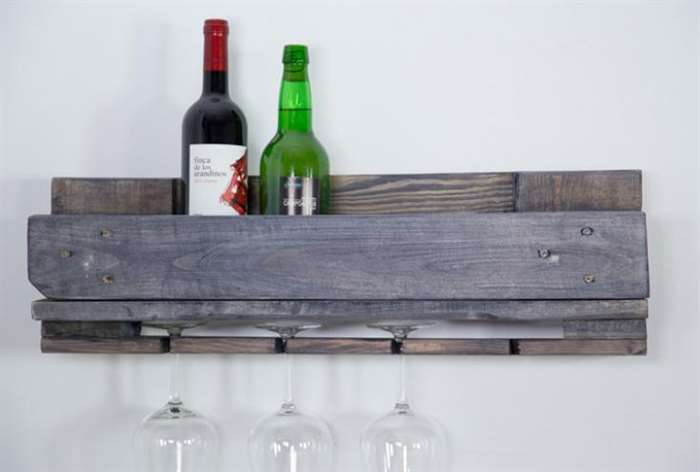 diy rustic wooden wine rack