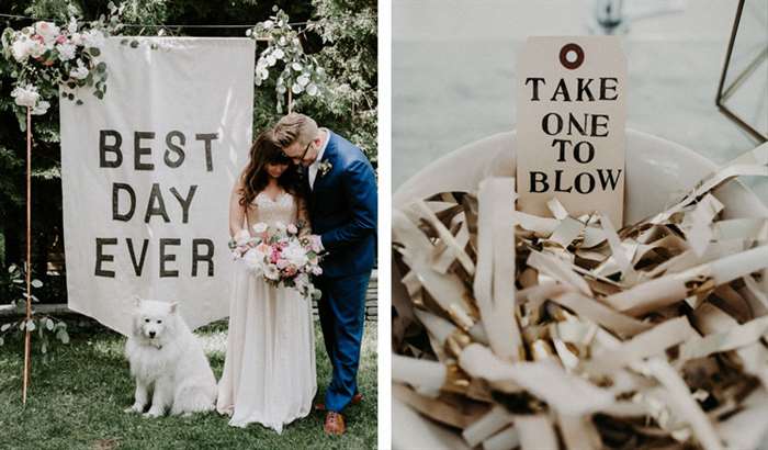 diy banner backdrop and party favors