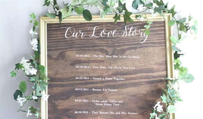 love story wood sign