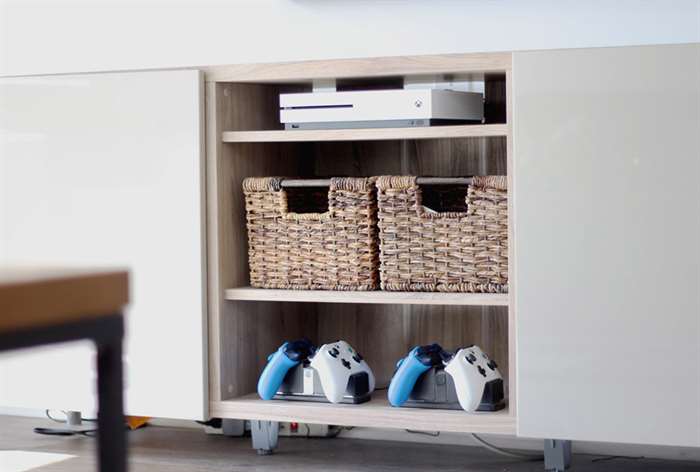 game room idea video games shelves